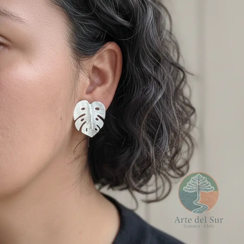 Aros Plata Monstera - Arte del Sur